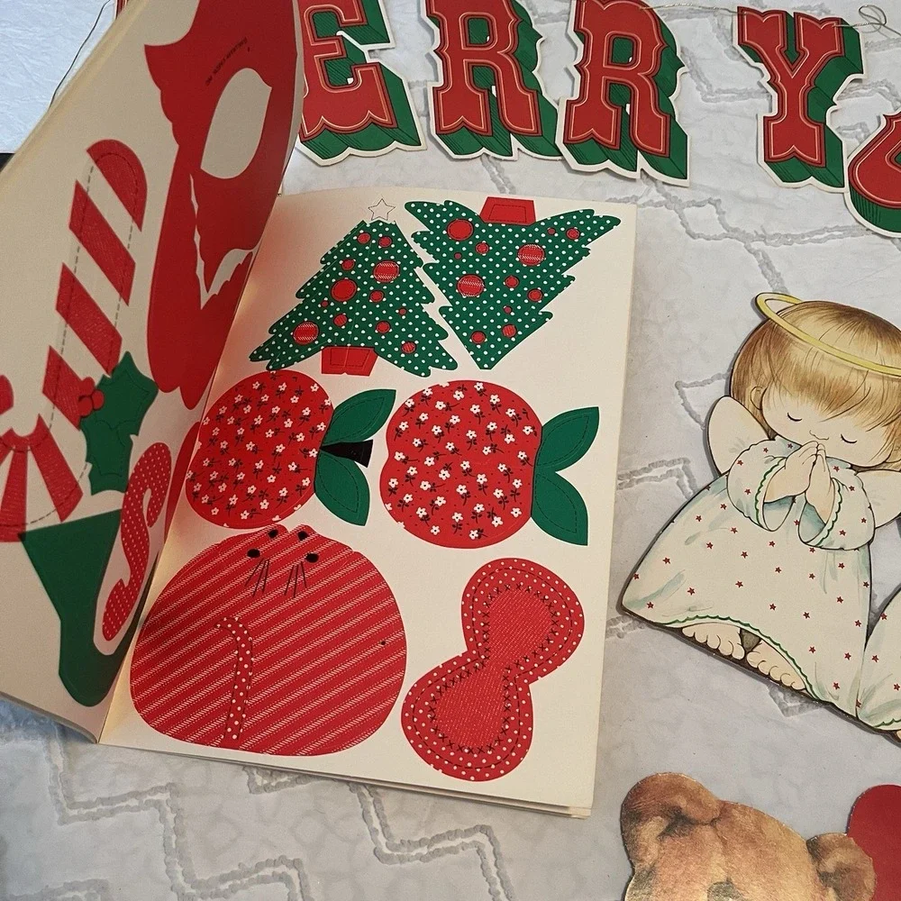 VTG‎ 80s Made In USA Die Cut & Honeycomb Christmas Decor Lot Tree Angels Bells